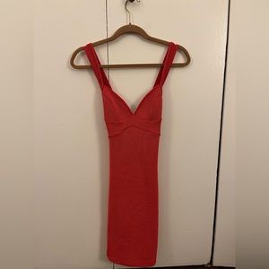 Topshop red fitted dress with crisscross back